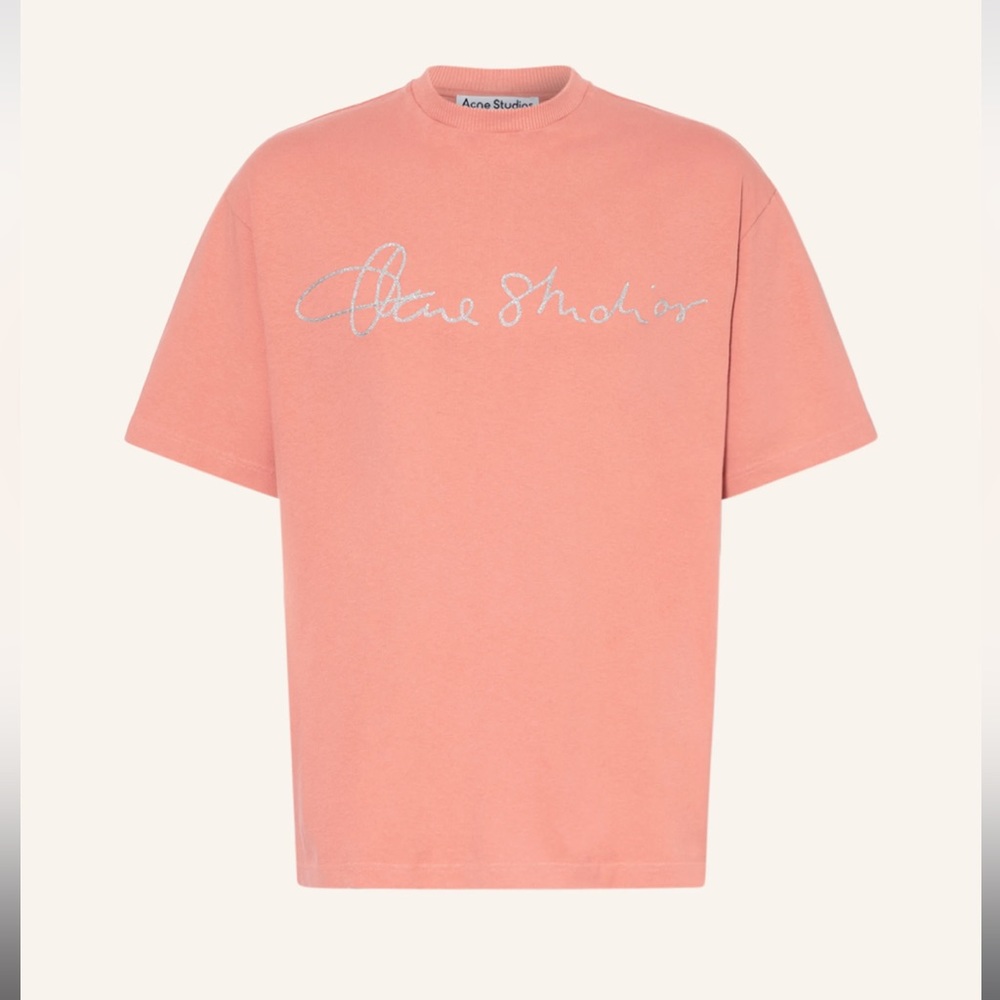 Acne Studios – Cotton Logo T-Shirt Old Pink